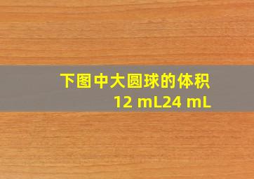 下图中大圆球的体积12 mL24 mL